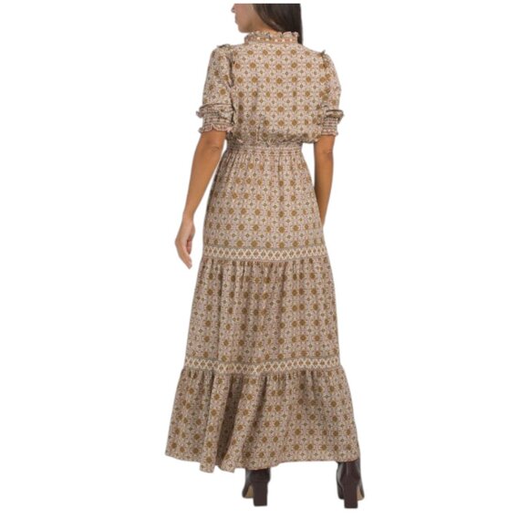 MAX STUDIO Short Sleeve Maxi V-neck Dress - Picture 2 of 3